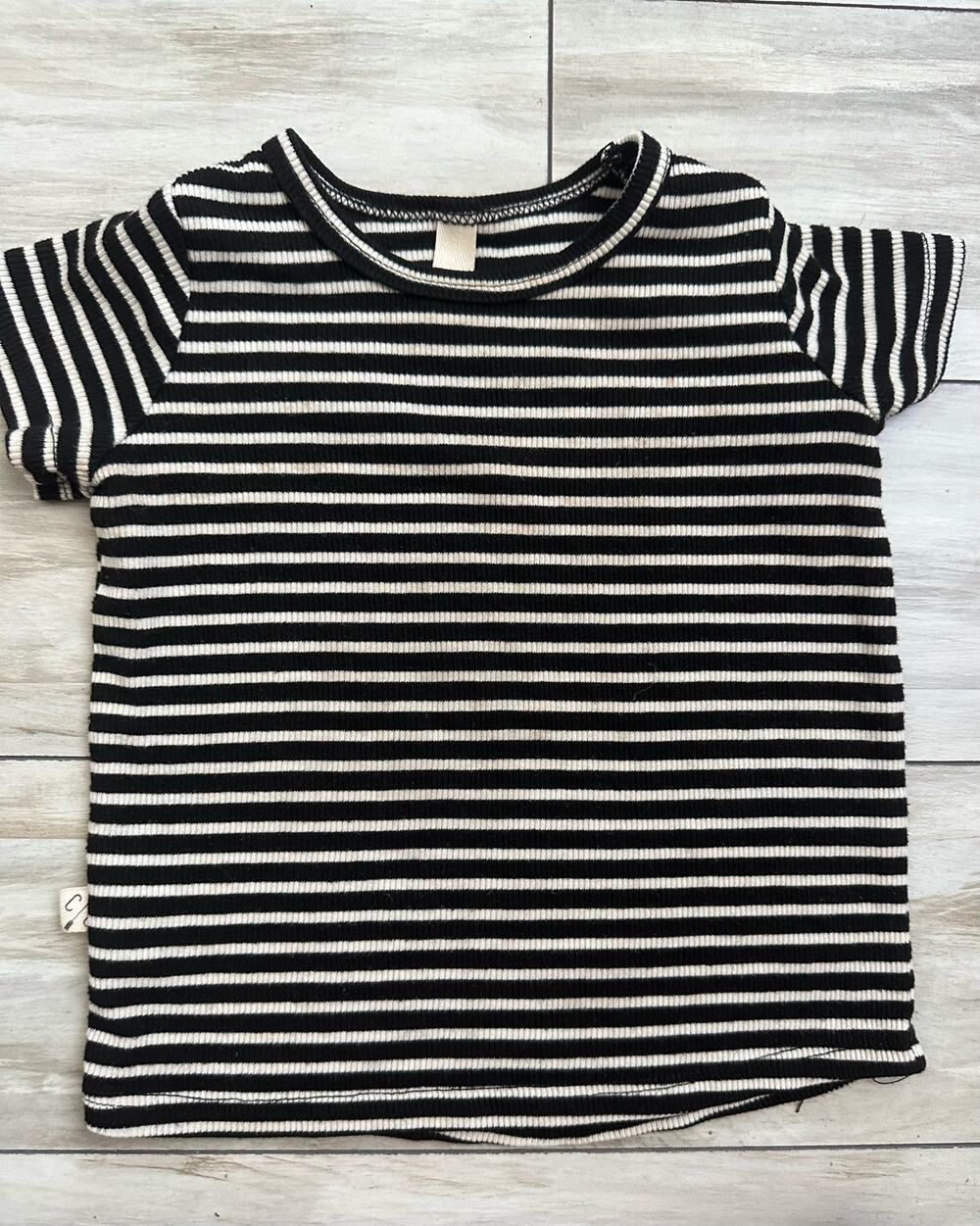 Childhoods Clothing Toddler Rib Knit Top 18-24 Months Black Stripe Unisex
